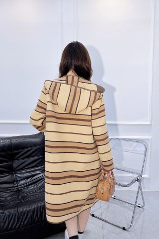 Áo khoác dạ Burberry* dáng dài kẻ nâu có mũ màu đẹp mẫu mới VIP 1:1