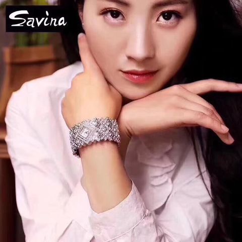 Đồng hồ savina hongkong nạm đá bản to đẹp