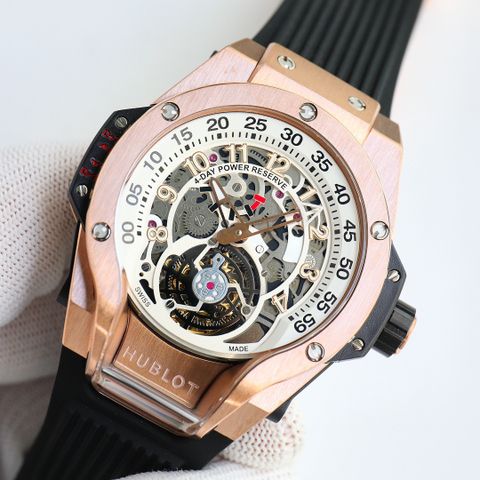 Đồng hồ nam hublot* thể thao lộ cơ dây cao su hàng độc