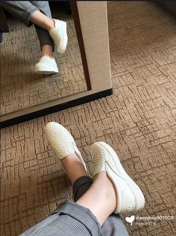 Giày slip on nữ BV* da bê đan mềm đẹp xịn VIP 1:1