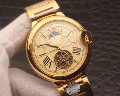 Đồng hồ cartier dây kim loại máy cơ case 45mm