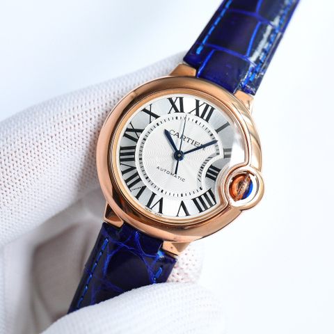 Đồng hồ nữ Cartier* case 33mm dây da đẹp VIP 1:1