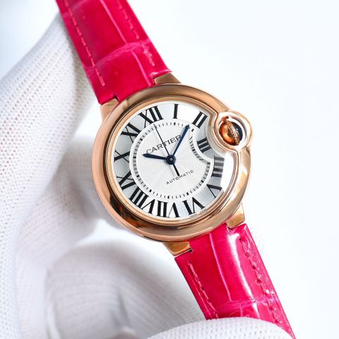 Đồng hồ nữ Cartier* case 33mm dây da đẹp VIP 1:1