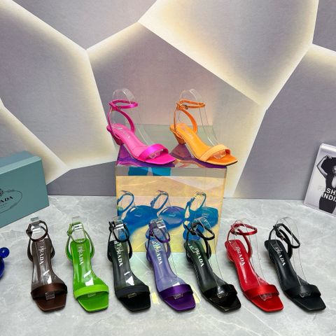 Sandal nữ PRADA* gót tam giác cao 4cm đẹp nhiều màu VIP 1:1