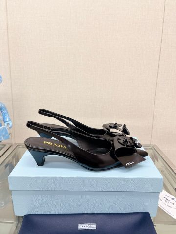 Giày nữ PRADA* cao 4,5cm mũi nhọn dáng đẹp sang thanh lịch VIP 1:1