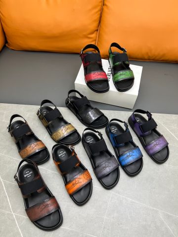 Sandal nam BERLUTI* da bê nhập khẩu  dập chữ nổi đẹp có nhiều màu hàng độc cao cấp