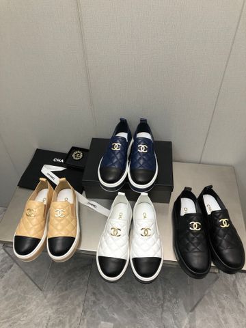 Giày slip on nữ chanel* da bê trần trám đẹp VIP 1:1