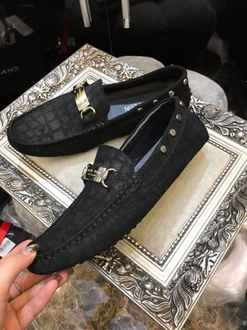 Giày lười philipp plein da lộn vân cá sấu