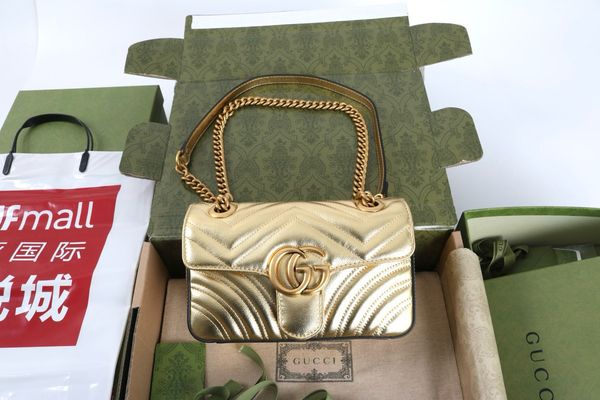 Túi xách nữ GUCCI* vàng đồng 22cm