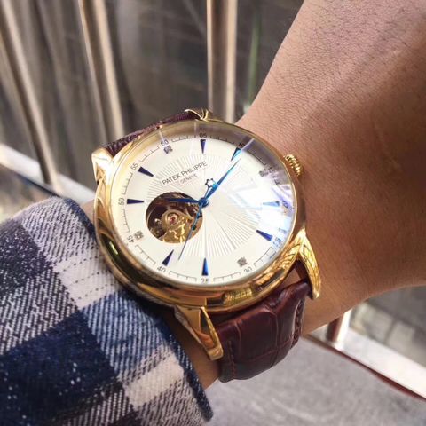 Đồng hồ cơ patek philippe dây da cho nam sale