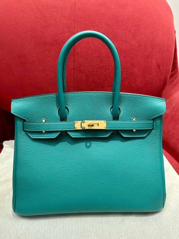 Túi xách nữ Hermes* birkin màu xanh khoá vàng mới quá đẹp VIP 1:1