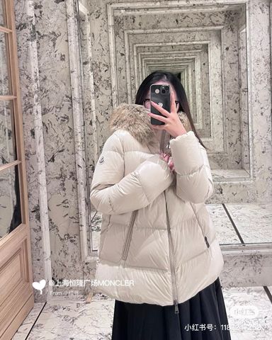 Áo phao nữ moncler* mũ viền lông đẹp VIP 1:1