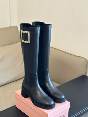 Boot Roger* Vivie*r cổ cao gần gối da bò xịn dáng đẹp VIP 1:1