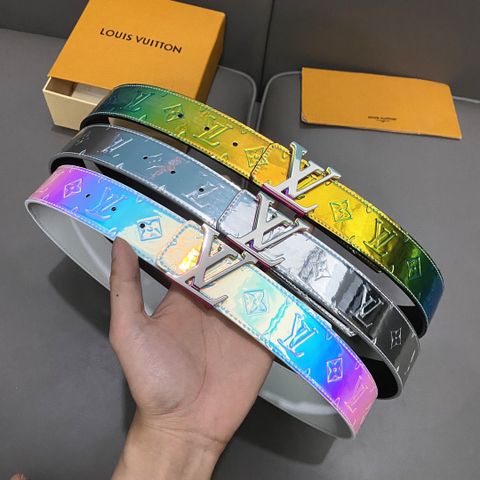 Belt nam LV* da bóng dập hoạ tiết Monogram