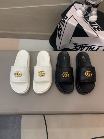 Dép nam GUCCI* đế cao da bò trần vân Logo đẹp cao cấp