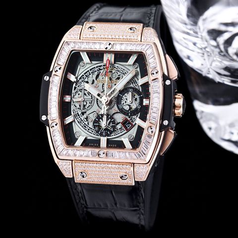 Đồng hồ nam Hublot* thể thao lộ cơ cực chất mặt nạm kim cươmg nổi bật VIP 1:1