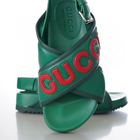 Sandal GUCCI* nam nữ da bò chữ nổi đẹp cao cấp