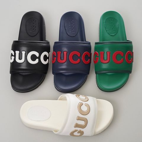 Dép GUCCI* nam nữ da bò chữ nổi đẹp cao cấp