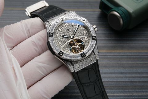 Đồng hồ nam Hublot* lộ cơ dây kim loại mặt nạm kim SIÊU CẤP