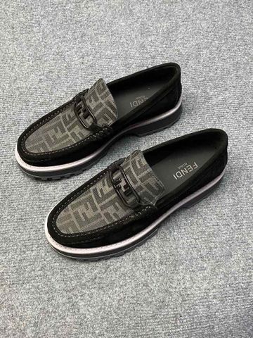 Giày nam Loafer FENDI* da lộn phối hoạ tiết Logo đẹp VIP 1:1