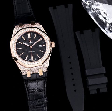 Đồng hồ nam Audemars* Piguet* dây cá sấu mặt nạm kim máy cơ VIP 1:1