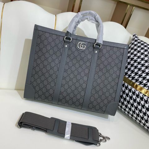 Túi nam GUCCI* đựng laptop dáng vuông rộng hoạ tiết Logo xám đẹp lịch lãm SIÊU CẤP