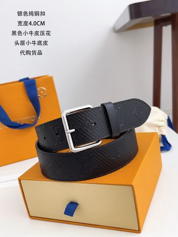 Belt nam LV* da bò dập nổi Monogram cao cấp