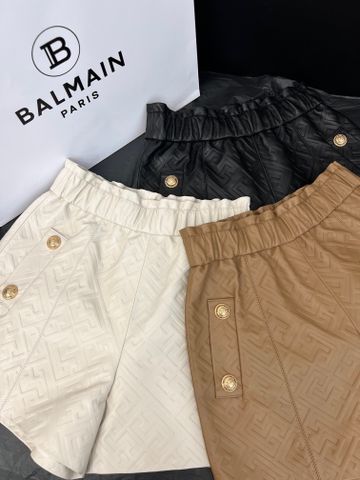 Quần short da cừu BALMAIN* dập nổi hoạ tiết logo đẹp VIP 1:1