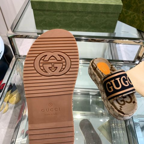 Dép nữ GUCCI* đế cao hoạ tiết logo quai chữ đẹp VIP 1:1