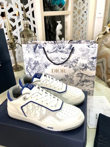 Giày thể thao nam nữ DIOR* da bò dập oblique viền màu đẹp VIP 1:1