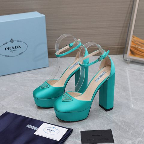 Giày cao gót PRADA* cao 9cm da bóng 3 màu đẹp sang VIP 1:1