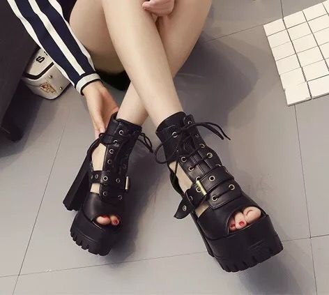 Sandal cao gót buộc dây kiểu khoẻ độc Đẹp