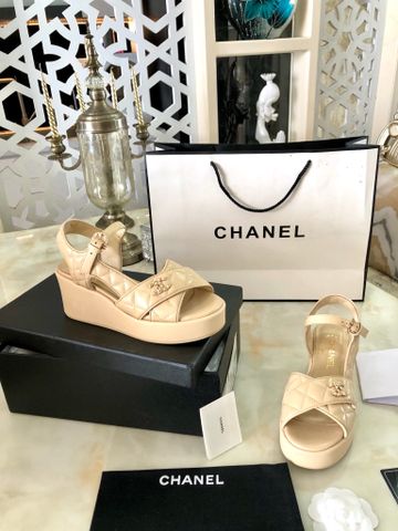 Sandal nữ đế xuồng chanel* da bê trần vân đẹp SIÊU CẤP