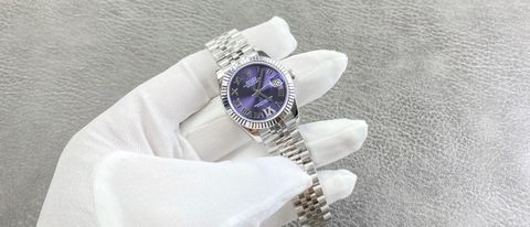 Đồng hồ nữ rolex* dây kim loại case 31mm mặt tím đẹp hiếm VIP 1:1