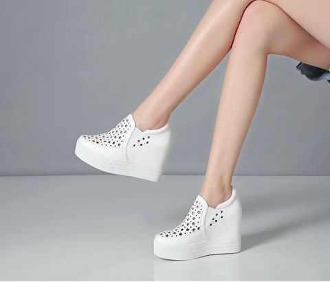 Slip on độn đế 10cm hàng da đẹp cao Cấp