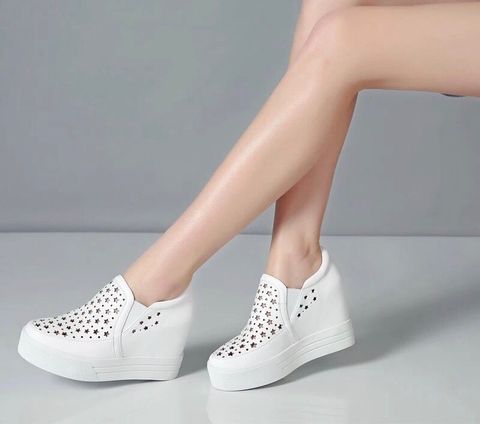 Slip on độn đế 10cm hàng da đẹp cao Cấp