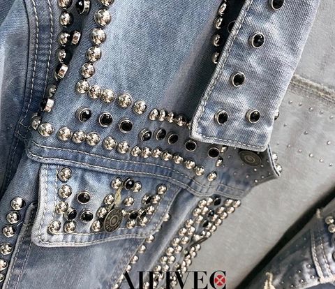 Áo jeans nữ tán đinh hàng đẹp cao cấp chất chuẩn