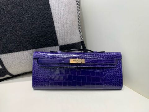 Clutch Hermes* kelly da cá sấu VIP 1:1