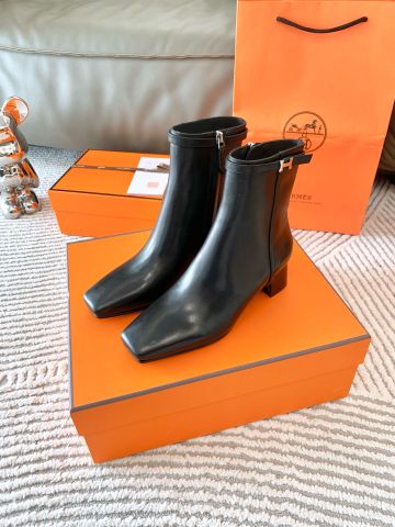 Boot Hermes* cổ lỡ dáng đẹp sang gót vuông cao 6cm dễ đi VIP 1:1