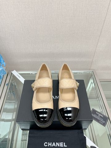 Giày nữ chanel* quai ngang đế cao 5cm da bê đẹp VIP 1:1