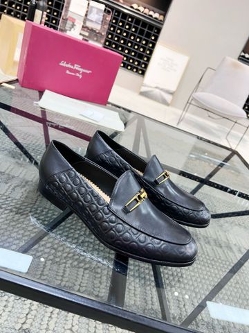 Giày nam Loafer SALVATORE* da bò dập nổi hoạ tiết Logo VIP 1:1