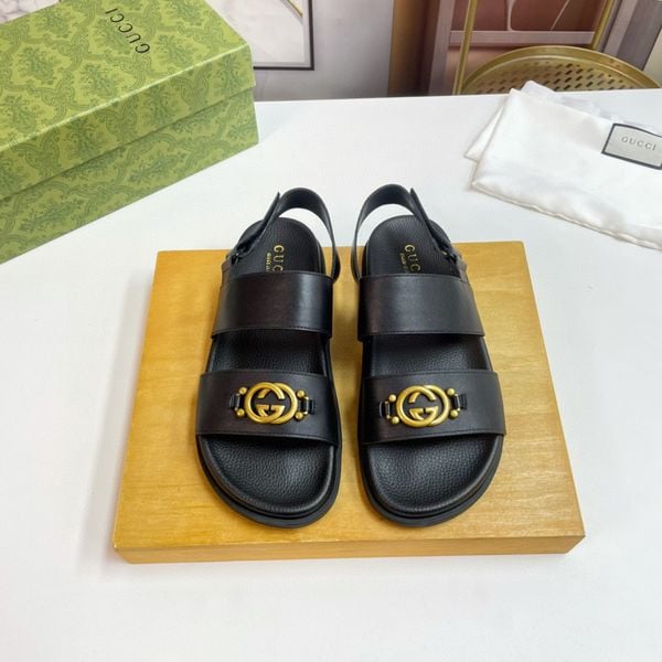 Logo Gold Gucci Sandal Vintage Gucci Shoes Gold Leather Sandals