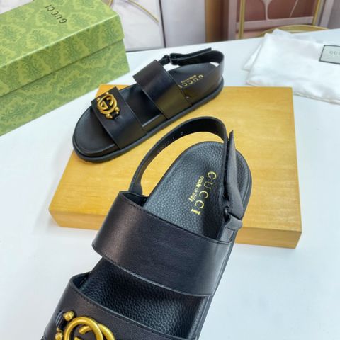 Sandal nam GUCCI* da bò khoá vàng đẹp SIÊU CẤP