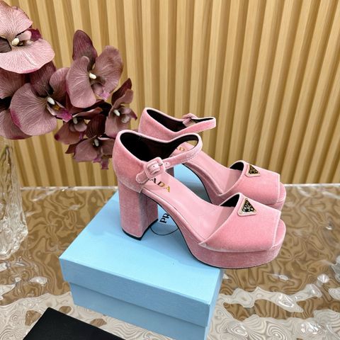 Sandal cao gót PRADA* cao 10cm chất nhung đẹp sang VIP 1:1