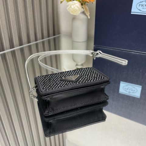 Túi xách nữ PRADA* đá đen mini 12cm VIP 1:1