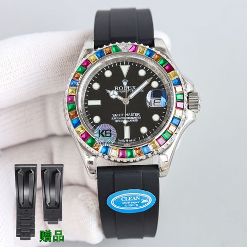 Đồng hồ nam rolex* dây cao su viền kim màu đẹp độc VIP 1:1