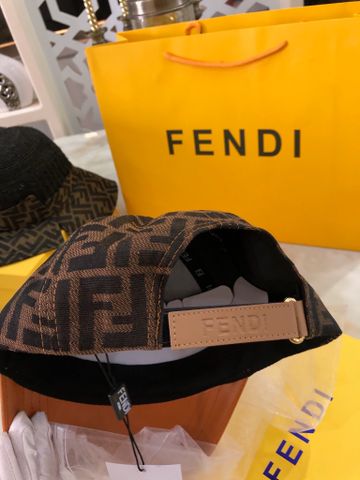 Mũ lưỡi trai FENDI* nam nữ hoạ tiết Logo FF nâu pha da lỳ đẹp