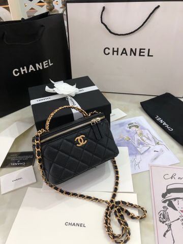 Túi hộp chanel* da hạt size 17cm quai cầm xích chữ vàng đẹp sang VIP 1:1