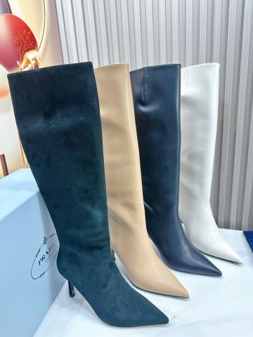 Boot PRADA* cổ cao gần gối gót cao 8,5cm đẹp sang VIP 1:1