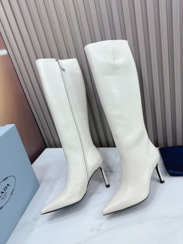 Boot PRADA* cổ cao gần gối gót cao 8,5cm đẹp sang VIP 1:1